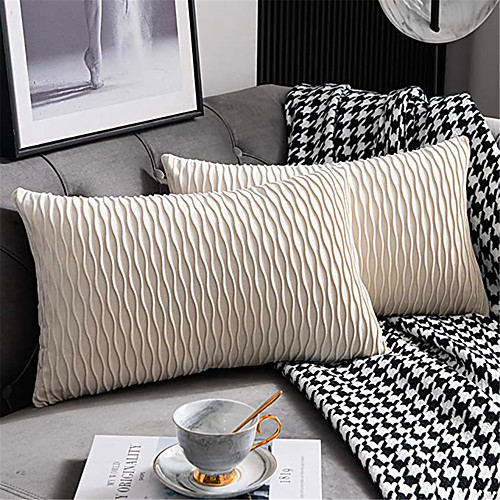 

amazon new nordic stripe decorative pillowcase velvet cushion cover office sofa square lumbar pillow