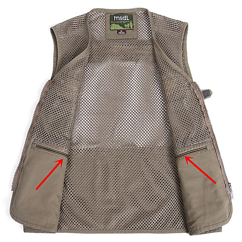 

Men's Hiking Vest / Gilet Fishing Vest Winter Outdoor Lightweight Breathable Wear Resistance Multi Pocket Vest / Gilet Top Single Slider Camping / Hiking Hunting Fishing Army Green Khaki