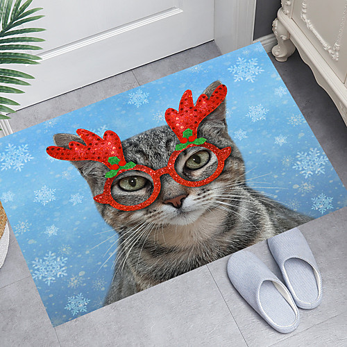 

Little Gray Cat Digital Printing Floor Mat Modern Bath Mats Nonwoven / Memory Foam Novelty Bathroom