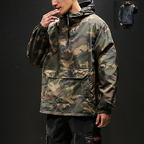 

Men's Hiking Jacket Hiking Windbreaker Outdoor Camouflage Lightweight Jacket Windproof Breathable Jacket Top Hunting Fishing Climbing Quick Dry