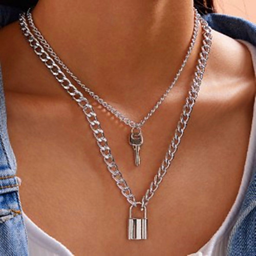 

love lock necklace key retro simple women's necklace clavicle chain