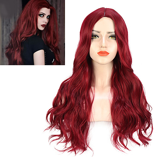 

Natural Body Wavy Wig Cosplay Party Daily Synthetic Wig for Women High Density Temperature Fibre Free Cap