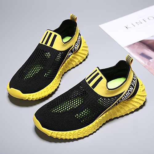 

Unisex Trainers Athletic Shoes Comfort Mesh Mesh Big Kids(7years ) Daily Running Shoes Black Yellow Gray Summer
