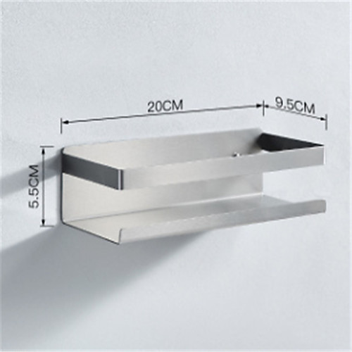 

Kitchen Shelf Seasoning Rack for Kitchen Perforation-Free Wall-Mounted Single-Layer Stainless Steel Multifunctional Corner Storage