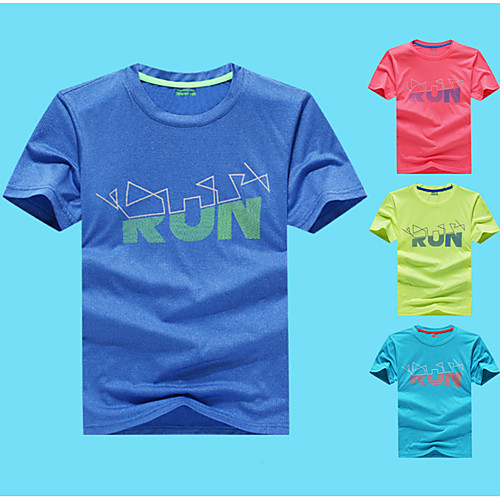 

Boys' T shirt Hiking Tee shirt Short Sleeve Crew Neck Tee Tshirt Top Outdoor Quick Dry Lightweight Breathable Stretchy Autumn / Fall Spring Polyester Red Blue Grey Fishing Climbing Running / Kid's