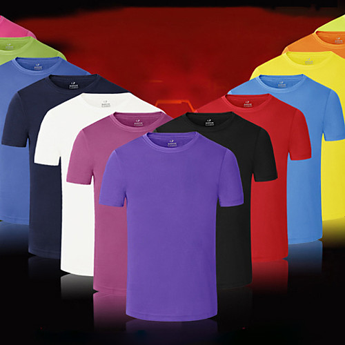 

Unisex T shirt Hiking Tee shirt Short Sleeve Crew Neck Tee Tshirt Top Outdoor Lightweight Breathable Quick Dry Sweat wicking Spring Summer Polyester Light Blue fluorescent green orange Camping