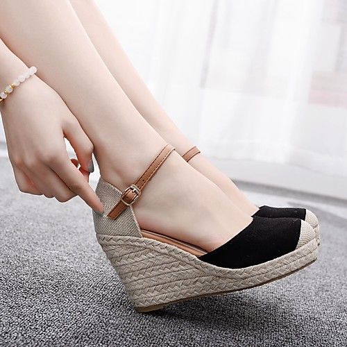 

Women's Heels Pumps Peep Toe Satin Solid Colored Almond Black