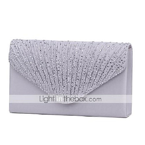 

Women's Bags Polyester Evening Bag Tri-fold Crystal / Rhinestone Glitter Shine Party Wedding Event / Party Evening Bag Wedding Bags Handbags Wine Black Almond Silver