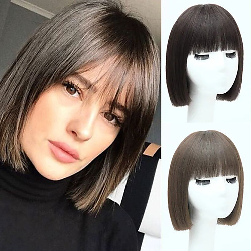 

Synthetic Wig Straight Neat Bang Wig Short A1 A2 A3 Synthetic Hair Women's Cosplay Party Fashion Black Brown