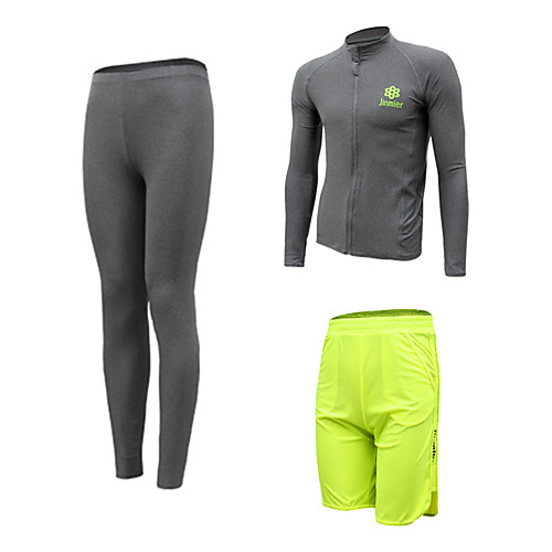 

Men's Rash Guard Dive Skin Suit Swimwear Quick Dry Breathable Long Sleeve 3-Piece Front Zip - Swimming Diving Surfing Solid Colored Autumn / Fall Spring Summer