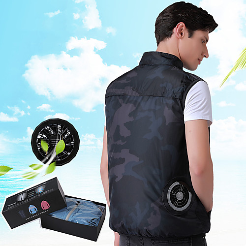 

Summer Hiking Cooling Jacket Top Fan Vest USB Smart Charging Clothing Coat Men Women Outdoors Sunscreen Skin Jacket Breathable Cool suit