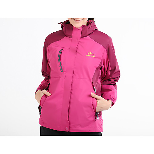 

Women's Hiking Down Jacket Hiking Jacket Hiking Windbreaker Winter Outdoor Patchwork Waterproof Windproof Warm Detachable Cap Jacket 3-in-1 Jacket Winter Jacket Ski / Snowboard Fishing Camping