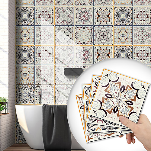 

Creative Kitchen Oil-proof Sticker Pvc Wall Sticker Self-adhesive Bathroom Waterproof Wall Floor Tile Sticker Valletta Brown