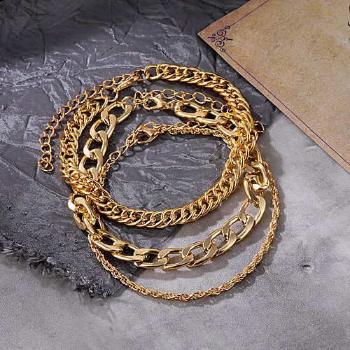 

multi-layer chain punk metal chain anklet jewelry retro simple