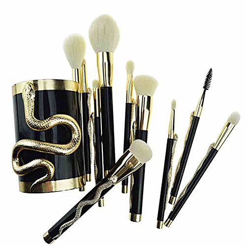 

10pcs/set makeup brushes foundation concealer eyeshadow eyeliner lip blending make up maquillage & makeup brush bucket make up brushes tool kit (color : gold)