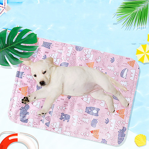 

Dog Cat Dog Bed Mat Dog Cooling Mat Cooling Mat for Pet Geometric Fruit Comfort Keep Cool For Hot Summer For Indoor Outdoor Use Fabric for Large Medium Small Dogs and Cats