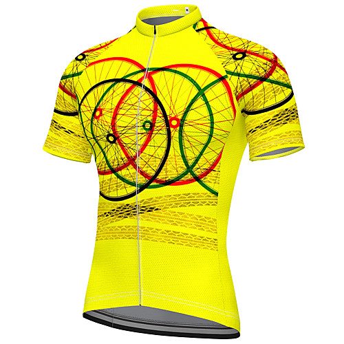 

21Grams Men's Short Sleeve Cycling Jersey Summer Spandex Polyester Blue Yellow Blushing Pink Bike Jersey Top Mountain Bike MTB Road Bike Cycling Quick Dry Moisture Wicking Breathable Sports Clothing