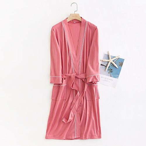 

Women's Lace up Robes Nightwear Solid Colored White / Blue / Purple M XL XXL
