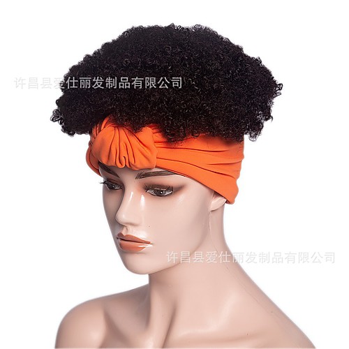 

foreign trade wigs, african women, european and american hot selling short curly hair turban, fake found goods wholesale, cross-border supply manufacturers wholesale