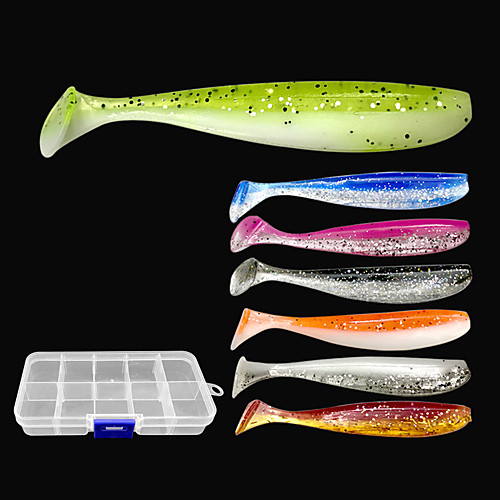 

25 pcs Lure kit Fishing Lures Soft Bait Shad lifelike 3D Eyes Bass Trout Pike Lure Fishing Freshwater and Saltwater