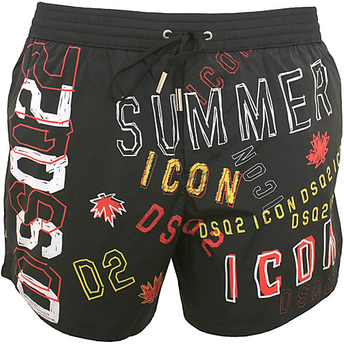 

Men's Sports & Outdoors Casual / Sporty Quick Dry Breathable Sports Daily Holiday Active Shorts Pants Graffiti Letter Short Drawstring Elastic Waist Black
