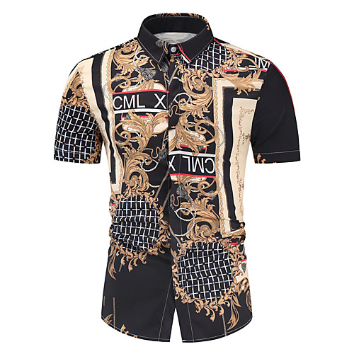 

Men's Shirt Graphic Short Sleeve Casual Tops Black
