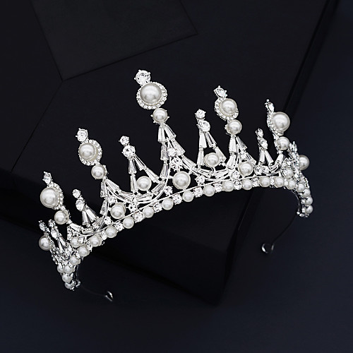 

Glam Wedding Alloy Headpiece with Crystal / Pearls / Trim 1 Piece Wedding / Special Occasion Headpiece