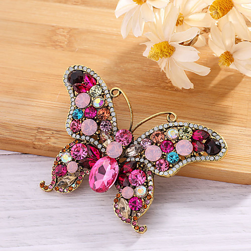 

crystal butterfly brooch fashion diamond-studded animal brooch coat accessories women