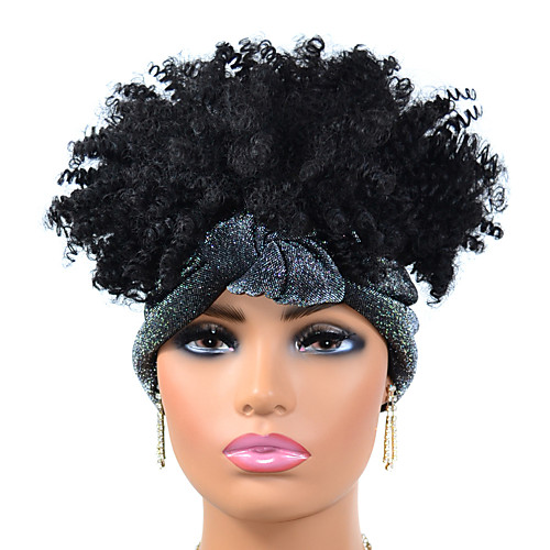 

shiny headscarf wig headgear new headscarf wig cover african female small volume explosive headscarf hair headgear