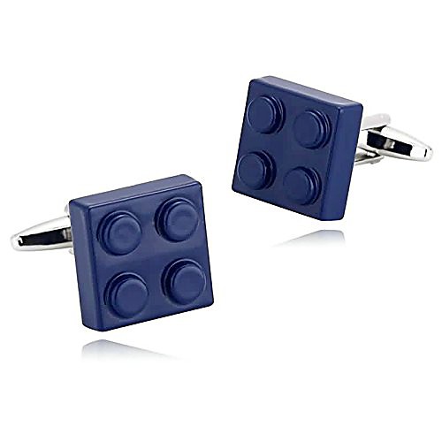 

epinki mens stainless steel dark blue fun 4 building blocks 1 pair cufflinks for wedding business