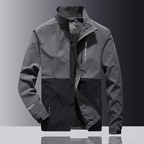 

Men's Hiking Jacket Hiking Windbreaker Outdoor Quick Dry Lightweight Breathable Sweat wicking Jacket Top Fishing Climbing Running Black Blue Gray