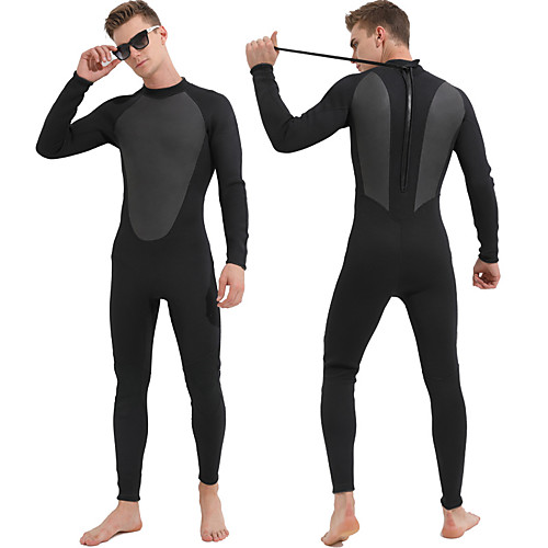 

SBART Men's Full Wetsuit 3mm SCR Neoprene Diving Suit Thermal / Warm Long Sleeve Back Zip - Diving Water Sports Autumn / Fall Spring Summer / Winter / Micro-elastic
