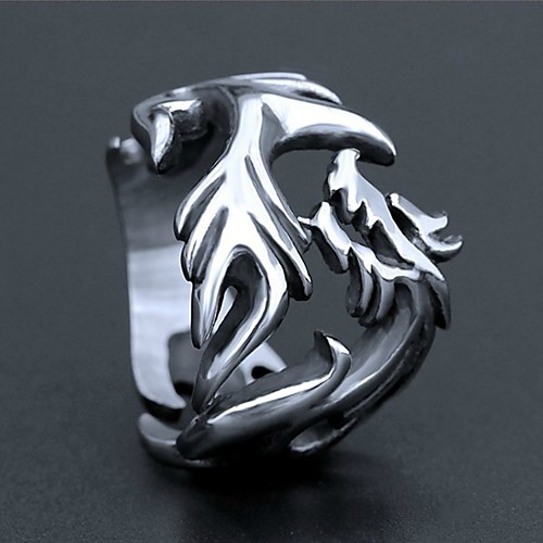

men's retro hip-hop punk style dragon totem opening ring dragon pendant necklace jewelry