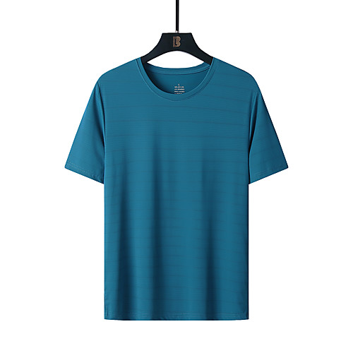 

Men's T shirt Hiking Tee shirt Short Sleeve Tee Tshirt Top Outdoor Lightweight Breathable Quick Dry Sweat wicking Autumn / Fall Spring Elastane White Black Blue Hunting Fishing Climbing
