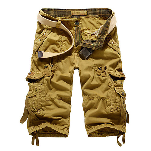 

Men's Hiking Shorts Hiking Cargo Shorts Tactical Shorts Ventilation Multi-Pockets Quick Dry Breathable Spring Summer Solid Colored Cotton Bottoms for Hunting Fishing Casual Army Green Burgundy Grey S