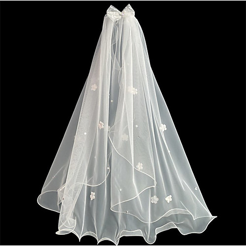 

One-tier Cute Wedding Veil Elbow Veils with Satin Bow 23.62 in (60cm) Lace / Tulle