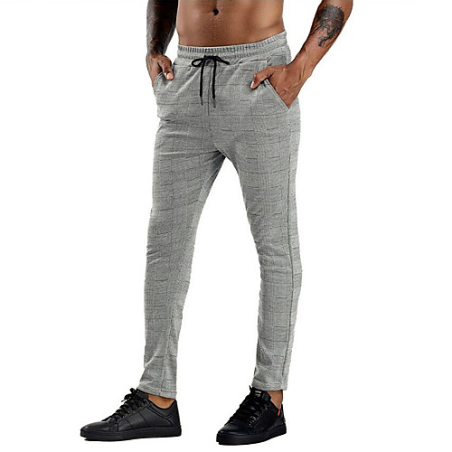 

Men's Casual / Sporty Pants Sweatpants Pants Lattice Gray