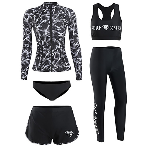 

Women's Rash Guard Dive Skin Suit Spandex Swimwear Quick Dry Breathable Long Sleeve 5-Piece - Swimming Diving Surfing Autumn / Fall Spring Summer