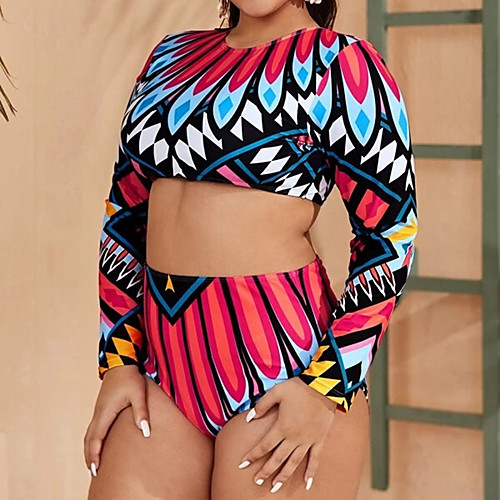 

Women's Rashguard Swimsuit Swimwear Breathable Quick Dry Long Sleeve 2 Piece - Swimming Surfing Water Sports Autumn / Fall Spring Summer