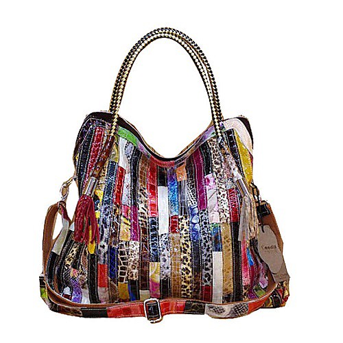 

Women's Bags Leather Cowhide Top Handle Bag Vintage Daily Retro Handbags Screen Color