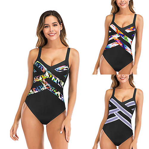 

Women's One Piece Swimsuit Nylon Swimwear Bodysuit Quick Dry Breathable Sleeveless Swimming Surfing Water Sports Summer