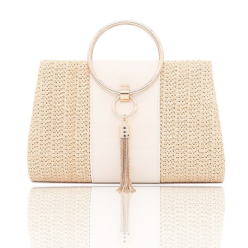 

Women's Bags PU Leather Polyester Evening Bag Top Handle Bag Chain Solid Color Party Daily Wedding Party Handbags MessengerBag White Yellow