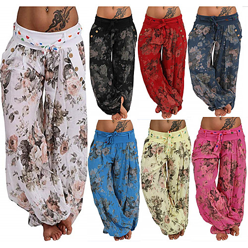

Women's Yoga Pants Harem Bloomers Bottoms Breathable Quick Dry Moisture Wicking White Black Yellow Yoga Fitness Gym Workout Winter Plus Size Sports Activewear Micro-elastic Loose / Athletic