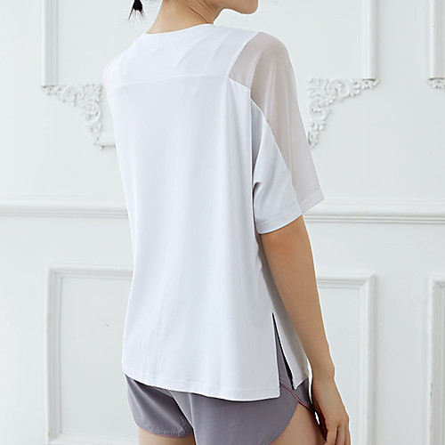 

Women's Tee / T-shirt Mesh Side Split Crew Neck Spandex Sport Athleisure T Shirt Top Short Sleeves Quick Dry Breathable Soft Comfortable Everyday Use Casual Daily Outdoor
