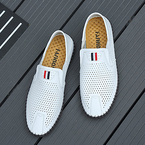 

Men's Loafers & Slip-Ons Comfort Loafers Dress Loafers Casual Daily Walking Shoes Microfiber Breathable Non-slipping Wear Proof White Black Blue Summer