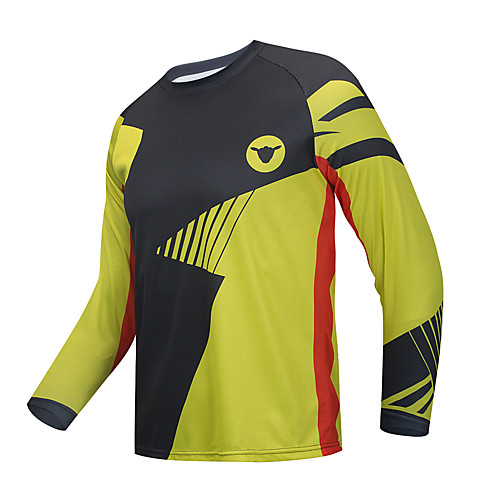 

CAWANFLY Men's Long Sleeve Downhill Jersey with Pants Dirt Bike Jersey Winter Black / Yellow Novelty Funny Bike Tee Tshirt Jersey Top Mountain Bike MTB Road Bike Cycling Breathable Sports Clothing