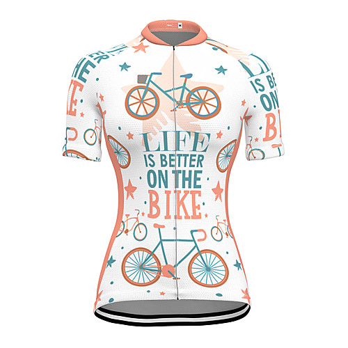 

21Grams Women's Short Sleeve Cycling Jersey Spandex White Bike Top Mountain Bike MTB Road Bike Cycling Breathable Sports Clothing Apparel / Stretchy / Athleisure