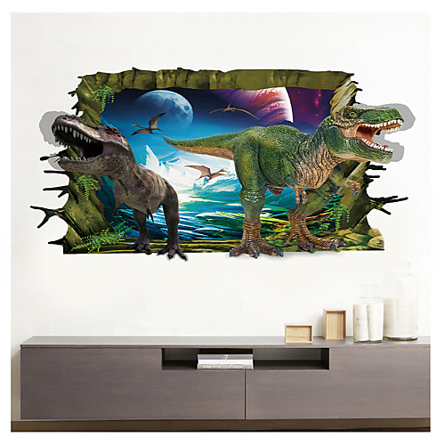 

3D Broke Wall Dinosaur Park For Children's Room Home Background Decoration Can Be Removed