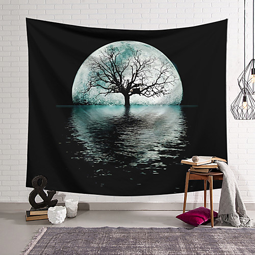 

Wall Tapestry Art Decor Blanket Curtain Hanging Home Bedroom Living Room Decoration Polyester Moon Tree