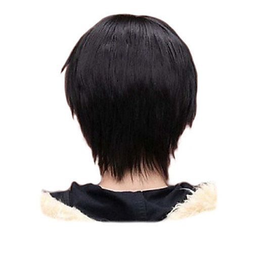 

Men Boy Short Straight Cosplay Men Party Black 32 Cm Heat Resistant Synthetic Hair Wigs